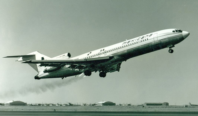 For operations from high altitude airports in high temperatures, particularly Mexico City, the 727-264 had provisions for a rocket-assisted takeoff, known interchangeably as RATO or JATO. (Author unknown via)
